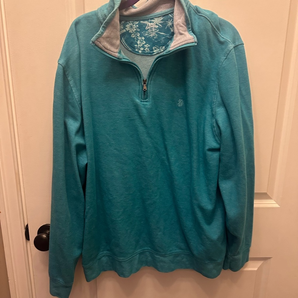 Xxl Izod Teal Quarter-Zip Pullover